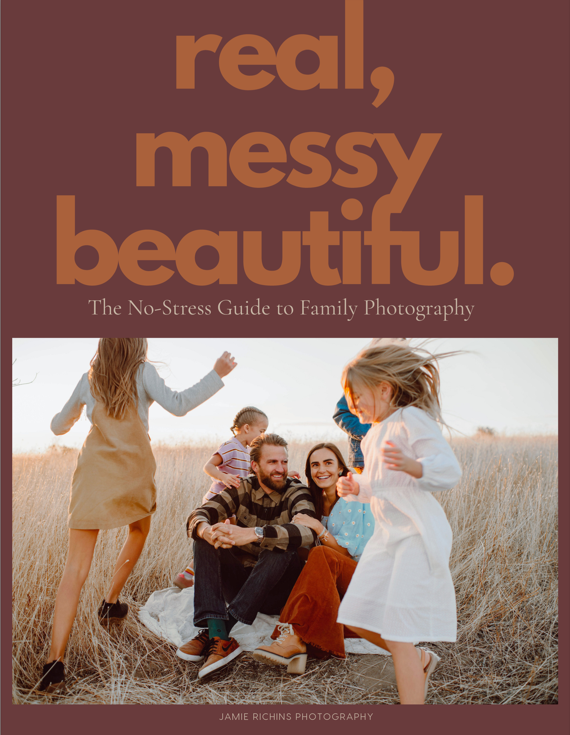 Mother laughing with kids in golden hour light during candid family session