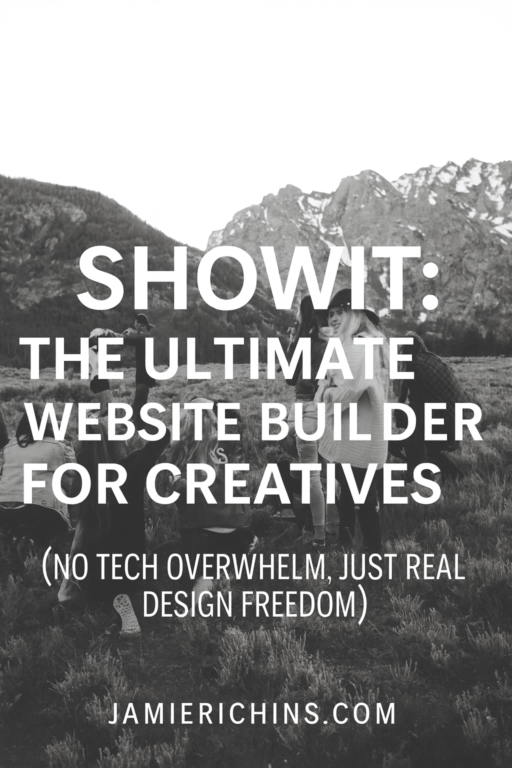 Screenshot of a custom Showit homepage with bold typography and creative layout